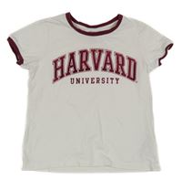 Bílé tričko s nápisem - Harvard Primark