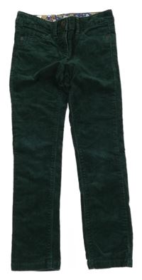 Tmavozelené manšestrové skinny kalhoty Next