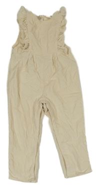 Krémový manšestrový kalhotový overal s volány H&M