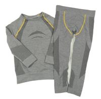 2set - Šedé melírované spodní funkční triko + kalhoty Lupilu