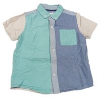 Modro-tyrkysovo-světlerůžová košile Next