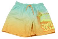 Tyrkysovo-oranžové ombré plážové kraťasy s ovladačem H&M