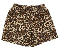 Hnědo-černé kraťasy s leopardím vzorem