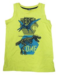 Neonově žluté tílko s dinosaury Dopodopo