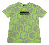 Světlešedo-neonově zelené sportovní tričko s Minecraft Primark