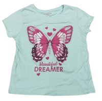 Světlezelené tričko s motýlkem Primark