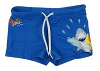 Modré nohavičkové plavky se žralokem Pocopiano