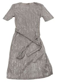 Stříbrnobéžové žebrované lehké šaty s páskem River Island