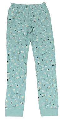 Zelené květované pyžamové kalhoty F&F