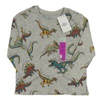 Šedé triko s dinosaury Primark