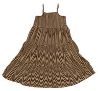Hnědo-černé vzorované lehké šaty H&M