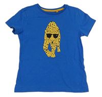 Modré tričko s leopardem boden