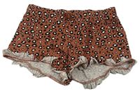 Hnědo-černé bavlněné leopardí kraťasy zn. H&M