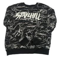 Černo-bílá vzorovaná mikina s nápisem H&M
