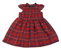 Červeno-tmavomodré kostkované šaty Primark