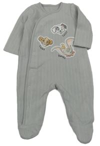 Šedý fleecový žebrovaný overal s obrázky Disney