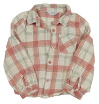 Bílo-růžový kostkovaný pyžamový kabátek Primark