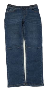Tmavomodré skinny rifle s úpletovým pasem Denim Co.