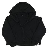 Černá crop propínací mikina s kapucí George