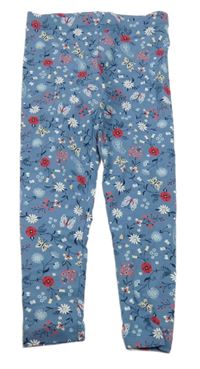 Modré květované legíny C&A