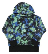 Zeleno-modro-černá vzorovaná mikina s kapucí Lindex