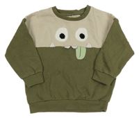 Khaki-béžová mikina s příšerkou F&F
