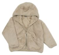 Světlebéžová kožešinová podšitá bunda s kapucí Pep&Co