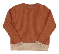 Starorůžový žebrovaný lehký svetr H&M