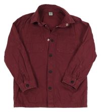 Vínová plátěná košile Tu