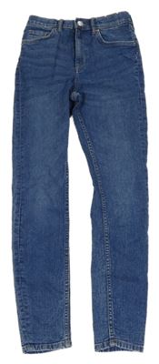 Modré melírované skinny rifle H&M