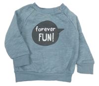 Modrá melírovaná mikina s nápisem Primark