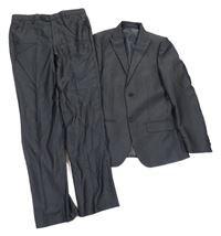 2 set - tmavošedé společenské sako + kalhoty 