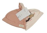 2set - 2x čepička - růžová žebrovaná + růžová žebrovaná s Bambim Disney