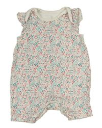 Bílý květovaný kraťasový overal zn. Mothercare