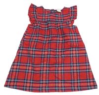 Červeno-tmavomodré kostkované šaty H&M