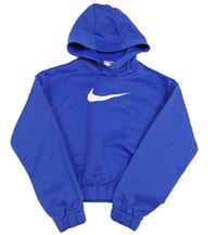 Fialová crop thermo mikina s logem a kapucí Nike