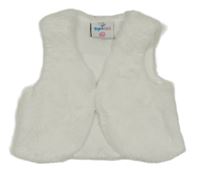 Bílá kožešinová podšitá vesta Topomini