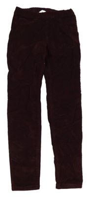 Mahagonové elastické manšetráky H&M