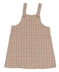 Bílo-růžové kostkované laclové šaty C&A