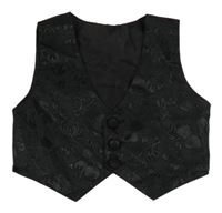 Černá vzorovaná slavnostní vesta 