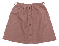 Starorůžová žebrovaná sukně Shein