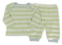 Bílo-světlezeleno-modré pruhované pyžamo M&S