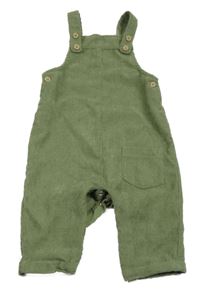 Zelené žebrované laclové kalhoty Tu