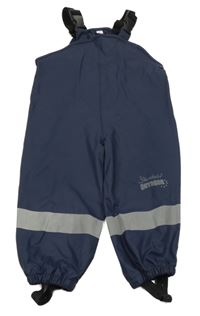 Tmavomodré laclové voděodolné kalhoty 