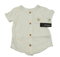 Nové - Bílé propínací tričko s medvídkem zn.dunnes 