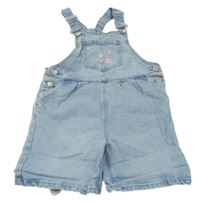 Světlemodré riflové laclové kraťasy s květy Topolino