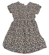 Černo-barevné květované šaty H&M