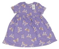 Nové - Lila šaty s motýlky Primark