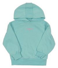 Světlemodrá mikina s nápisem a kapucí Primark