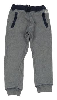 Tmavomodro-bílé pruhované tepláky H&M